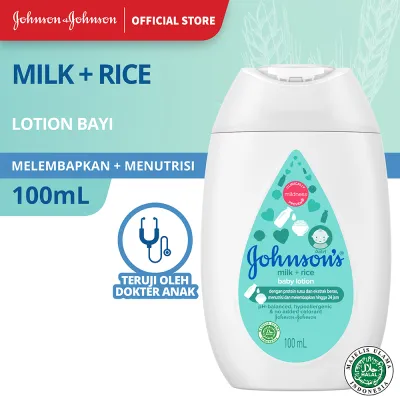 JOHNSONS Milk + Rice Baby Lotion - Losion Bayi 100ml