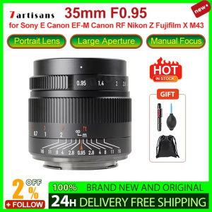 7ช่างฝีมือ35มม. F0.95รูรับแสงขนาดใหญ่เลนส์สำหรับ Sony ZVE10 E Fuji FX Canon EF-M M50 Canon RF R50 Nikon Z Z5 Z9 Micro 4/3สีดำ