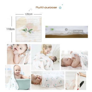 120cm x 110cm Swaddle Blanket | Baby Blanket Bamboo Muslin Blanket Kids Baby Bath Towel Blankets Newborn Blanket Swaddle Cotton