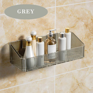 Rak Simpanan Wall Hanging Mounted Toiletries Storage Rack Multipurpose Bathroom Organizer Drain Proof Shelf Holder 浴室置物架