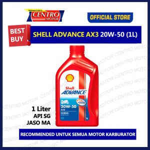 Oli SHELL AX3 1Liter.Oli Mesin Motor SAE 20W50 cocok untuk MEGA PROTIGERSCORPIO