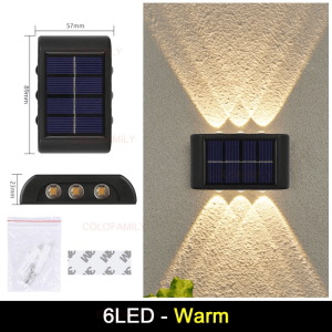 HOMEKING | 6/8/10 LED Outdoor Solar Wall Light Solar Light Waterproof Solar Led Light for Courtyard Street Landscape Garden Decoration Wall Lamp