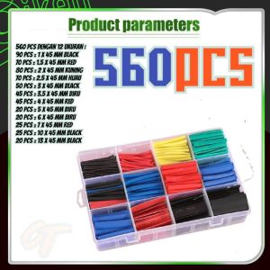 Heatshrink Selongsong Bakar set 127/164/328/530/560pcs Burn Tape Kabel Bakar Hot Heat Shrink Selongsong Bakar / Isolasi Kabel warna warni / isolasi Sambungan Kabel Listrik SAE