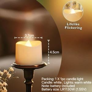 Believe Flameless Candle for Center Table - Honeycomb/Crown Design Acrylic Electric Candle LED Lights Battery Candle Light Tea Light Candle Battery Operated Tealights Candles Candle Lamp Ideal Warm White for Wedding Party/Christmas Decor