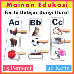 Mainan edukasi mengenal BUNYI HURUF Kartu Fonik