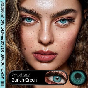 【Barang spot】1Pasang  ZURICH Hijau Softlens 14.5mm 2pcs Coklat/Biru/abu-abu  Lensa Kontak Warna Bigeyes 14.5MM