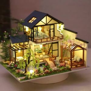 1pcDiy Wooden Doll HouseAssembly Model Kit3d Puzzle Birthday Christmas Gifts for teenagers and adultsHome Decor Micro Model