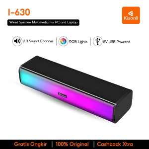 KISONLI i-630 Speaker Multimedia USB dengan Lampu RGB Multicolor dan Plug Tipe C untuk Komputer