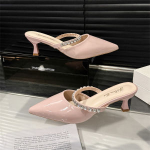 2026 Summer New Large Size Stiletto High Heels PU Material Imitation Diamond Fashion Versatile Elegant