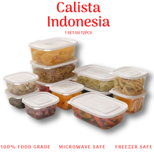 Toples Plastik Calista Premium Food Container Set Isi 10PCS - Tempat Penyimpanan Makanan