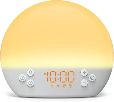 Sunrise Alarm Clock for Heavy Sleepers AdultsDigital Alarm Clocks Bedside Dimmable Night LightWhite Noise Sound Machine 30 Soothing Sounds Wake Up Light Alarm Clocks for BedroomsIdeal for Gift