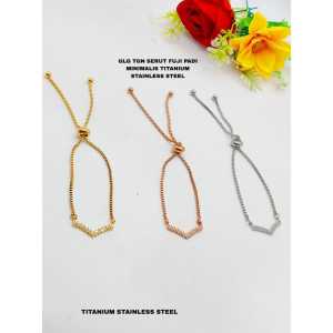Gelang Serut Fuji full Permata Titaniu(COD)