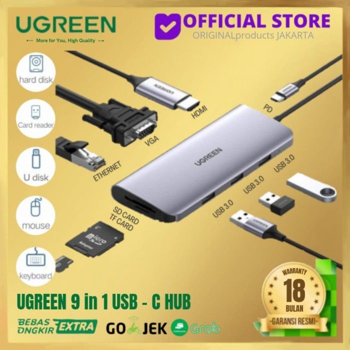 UGREEN 69 W Caricabatteria da auto USB C Rapido PD QC 3.0 Caricatore accendisigari USB C