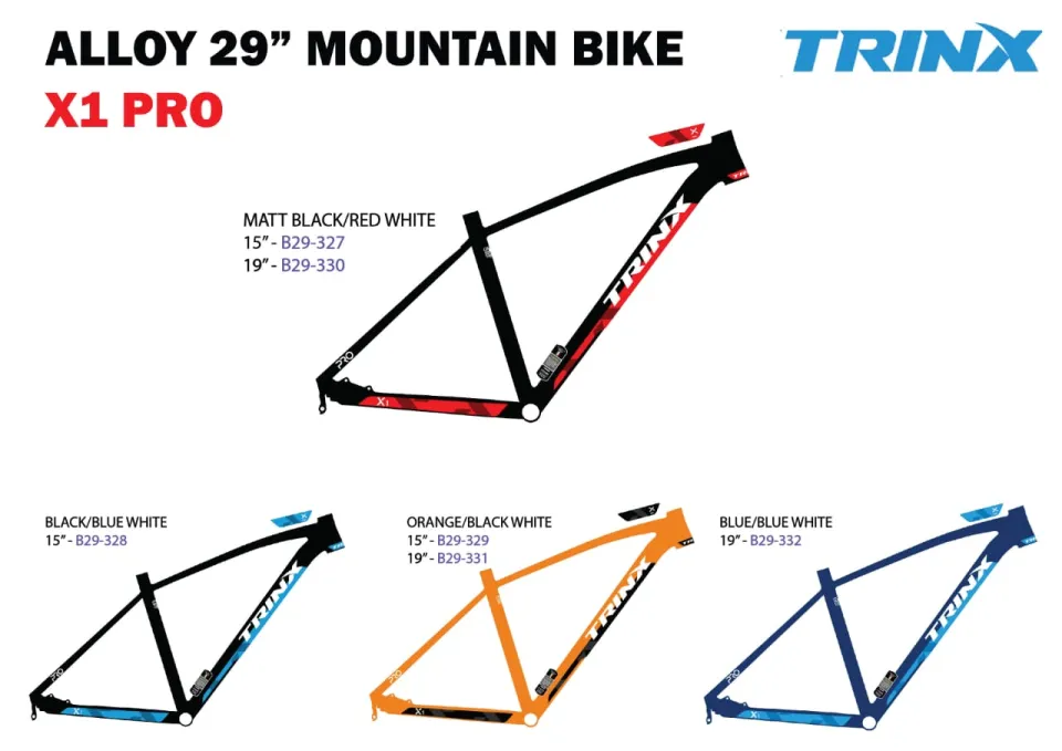 TRINX BIKE X1 PRO MTB 29 FRAME L RIDER HEIGHT 178 190CM