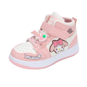 JUSTSL 2025 Childrens Cute Leather Sneakers Autumn Winter Kuromi Board Shoes Melody Princess Shoes