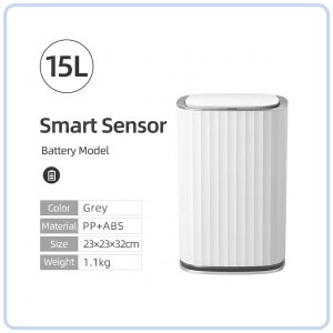 【COZYCASA】Smart Sensor Trash Can 15L / Automatic Lid Waste Bin / Ozone Deodorizing / IPX5 Waterproof