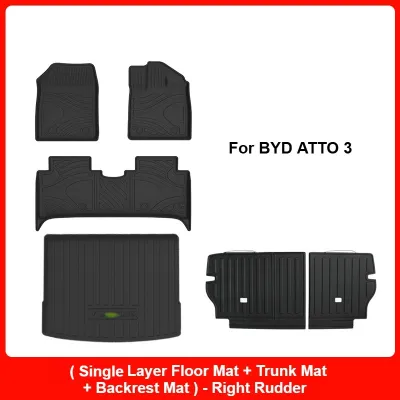 EKLEVA Fits BYD ATTO 3 Floor Mat Left Right Rudder Waterproof Wear-resistant Heavy Duty Floor Liner All Weather TPE Cargo Liner