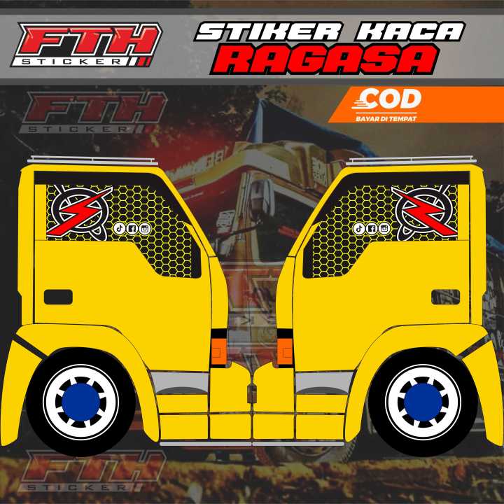 Fth Sticker stiker One Way Kaca Samping Truk ragasa - Bisa Custom | Lazada Indonesia