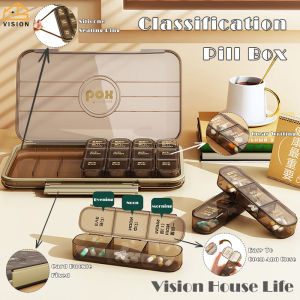 Vision 7 Day Weekly Tablets Pills Box Portable 21/28 Grids Medicine Storage Box Divider Travel Medicine Case Pill Divider Organizer Tablets Holder Case