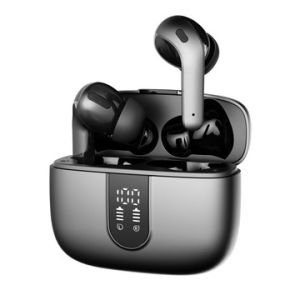 COTIN X08 Bluetooth Headphones True Wireless Earbuds 60H Playback LED Power Display Earphones with Wireless Charging Case IPX5 Waterproof in-Ear Earbuds with Mic for TV Smart Phone Computer Laptop Sports