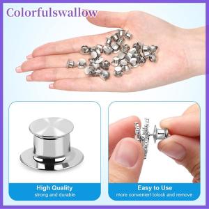 Colorfulswallow 10pcs khóa pin trở lại Khóa Pin KEEPER Clasp kim loại Pin ủng hộ cho Trâm ve áo Pin khóa phụ kiện