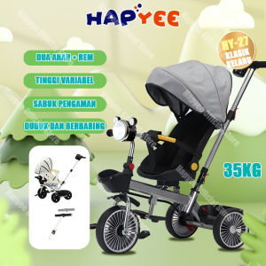 HAPYEE Sepeda Roda Tiga Multifungsi Lipat untuk Anak 6-5 Tahun - Warna Merah