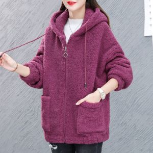 Thickened Lambswool Jacket with Hood  Autumn/Winter