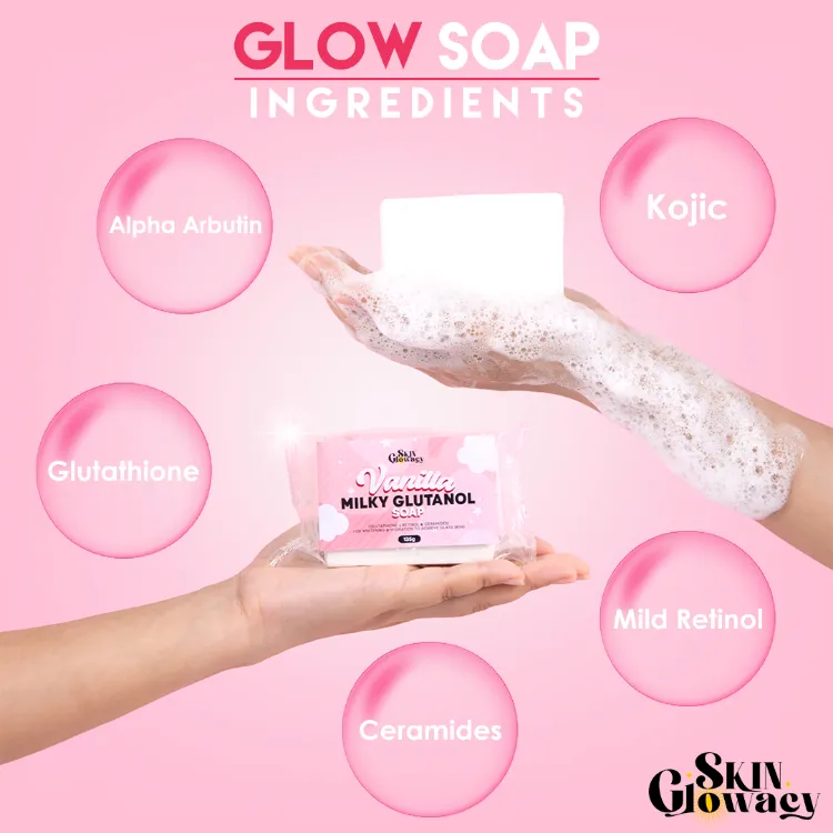 milky glutathione soap Skin Glowacy Milky Gluta White x20 Soap Gluta Retinol with Niacinamide Vitamin C Anti-aging soap Moisturizing Body Wash milky glutathione soap Skin Glowacy Milky Gluta White x20 Soap Gluta Retinol with Niacinamide Vitamin C Anti-aging soap Moisturizing Body Wash