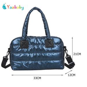 Women Casual Handbag Soft Quilted Lattice Handbag Female Nylon Shopping Bag Fashion Winter Puffer Bag High Top Sling Bag