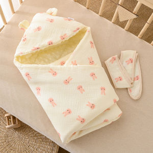 Warm Cotton Baby Swaddle Blanket 3D Doudou Velvet Newborn Sleeping Bag Hooded Boys Girls Sleepwear