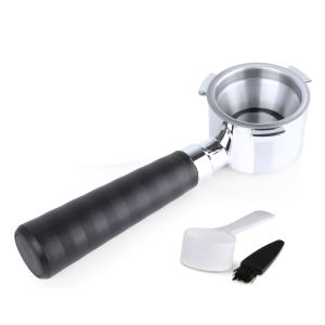 【i Cafilas】[YJ03] 51mm Bottomless Portafilter Handle 304 Food Stainless Steel for delongh Dedica EC680 EC685 SMEG Asahi Coffee Machine Professional Filter Replacement Three Ear Handle Removable Filter with Cup Filter Basket