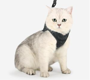 Cat Harness and Leash Set for Walking Escape Proof Adjustable Soft Kittens Vest with Reflective Strip for Cat Step-in Comfortable Outdoor
