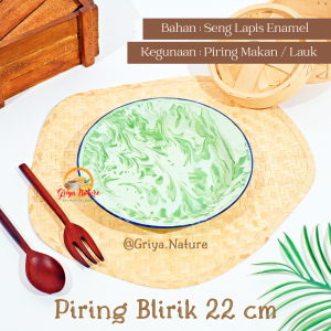 GRIYA NATURE [COD] Piring Blirik 22cm | Piring Makan Jadul | Piring Saji Jaman Dulu | Piring Kaleng Jadul | Piring Enamel Tebal | Piring Besi Jadul | Piring Gembreng | Piring Lurik | Piring Blek Lepek Seng Jadul | Pisin Piring Seng Lauk Jaman Dulu Lorek