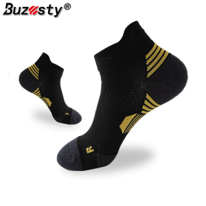 Buzesty Mens Ankle Sleeve Socks Professional Fitness Sports Socks Towel Bottom Non-Slip Running Socks Men Women Quick-Drying Basketball Training Sox