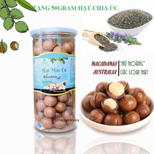 [ TẶNG 25GRAM HẠT CHIA ÚC ] Hạt Mắc Ca Nứt vỏ ÚC nhân to không hôi dầu TH FONUT đóng gói Việt Nam( Hũ 500gram) - nhân hạt maccadamia