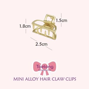Jepit Rambut Korea Bahan Alloy Warna Emas Ukuran Kecil Jedai Logam Mini Gold Metal Hair Clips P50