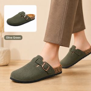Clogs for Women Men Cork Sandals Mule Slippers Closed Toe Soft Footbed Adjustable Buckle Non Slip