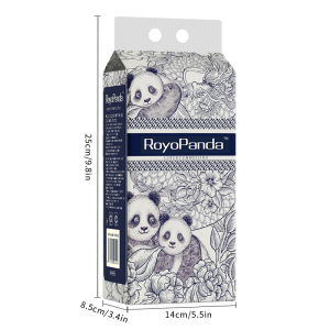 【1pack】RoyoPanda Tissue Hanging 4Ply Facial Tissue Strong&Soft Thickened 170*140MM Tisu