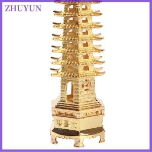 ZHUYUN Zinc Alloy Feng Shui Education Tower Levels Wen Chang Pagoda Desktop Ornaments