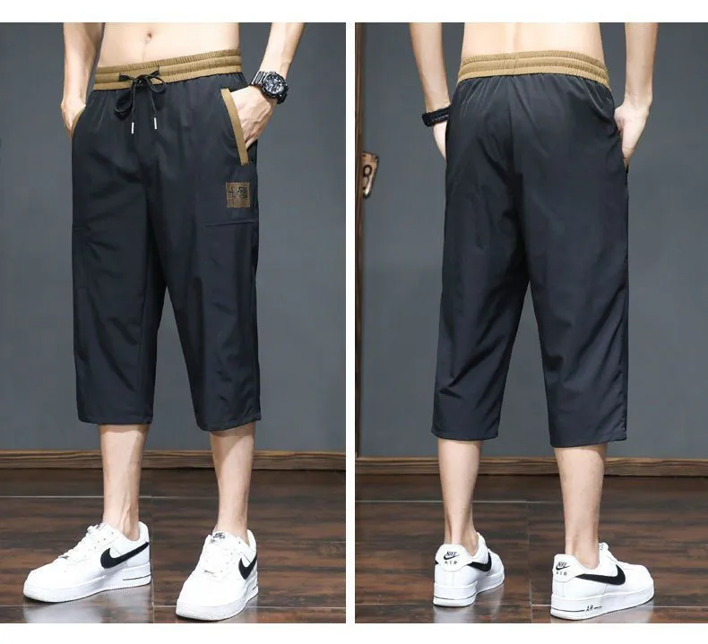 Ready Stock pants men casual thin Zipper pocket short pants for men's with  ice sense all sports shorts men size M-5XL