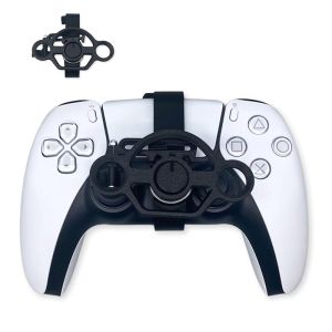 CHOWONESteering Wheel for PS5 Game Controller Remote Control Accessory for PS5 Racing Games Controller Steering Wheel Attachment PS Controller Wheel (Black)