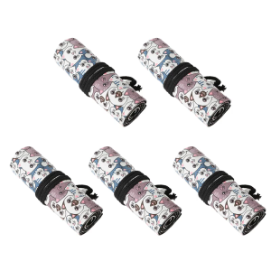 12/24/36/48/72 Holes Pencil Wrap Organiser Canvas Pen Roll Lovely Cats Pencil Case School Supplies for Artists