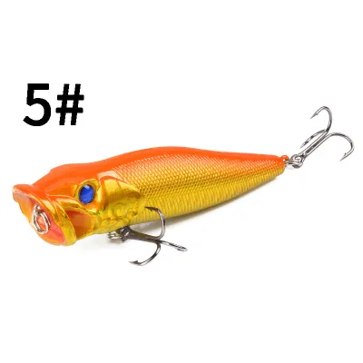 Fishing Lure Popper Casting Treble Hook 12.5g/9cm 3D Eyes Plastic Hard Bait