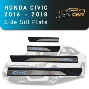 Honda Civic 2016 - 2018 Car Side Sill Step Plate with Blue Light LED