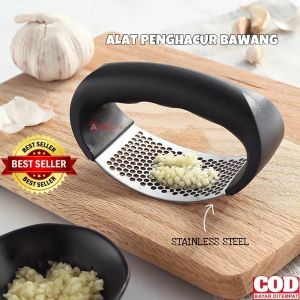 Garlic Presser Alat Penghancur Bawang Putih Stainless Stell Parutan Bawang Mudah Digunakan