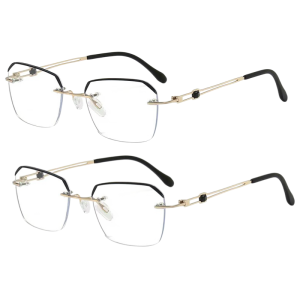 Crystal Stone Glass Reading Glasses For Middle-aged And Elderly Men High-definition High-end Crystal Glass Stone Reading Glasses For Women Black Frame Age 超高清水晶老花镜 Cermin Mata Bacaan Kristal Definisi Ultra Tinggi