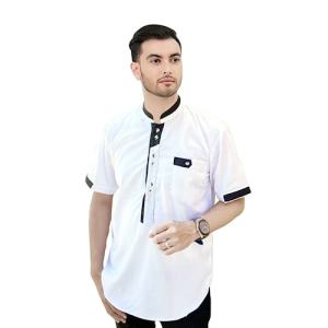 Baju koko muslim kurta pakistan pria dewasa remaja putih jumbo baju lebaran lengan pendek cowo cowok couple pria toyobo busana muslim shanghai koko putih kurta pria exclusive premium