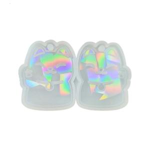 Dễ Thương con mèo may mắn Ánh Sáng Bóng Đồ Trang Trí Silicone Epoxy Bông Tai Khuôn Mẫu đồ treo tự làm Cho Valentine Quà Tặng