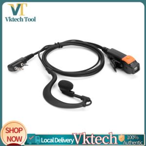 [Vktech] 2 Pin Walkie Talkie Headset K-Plug Walkie Talkie Headset Earphones Dual PTT G Type with Microphone for Kenwood Baofeng 888S TYT