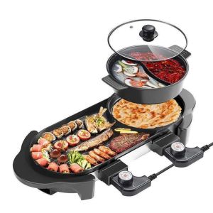 Bếp lẩu nướng đa năng 2 trong 1 chống dính 3 lớp cao cấp EB-8601 Công suất 1100 - 2200W có thể tháo rời - Bảo hành 12 tháng